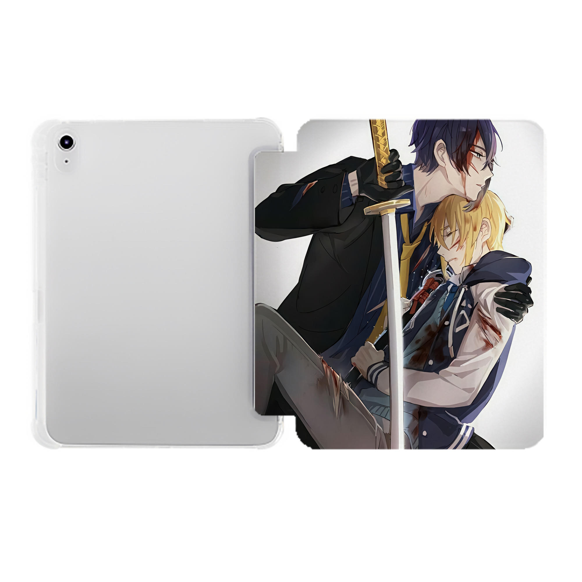 （画像用） 刀剣乱舞 Touken Ranbu IPad ケース ペン収納付き 三つ折りスタンド PUレザー×シリコン 対応機種9.5/10.5/10.9インチ